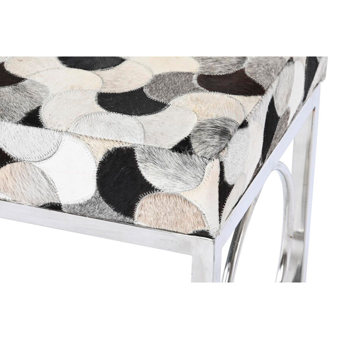 Banchetă DKD Home Decor Alb Maro Negru Argintiu Oțel 122 x 41 x 44 cm