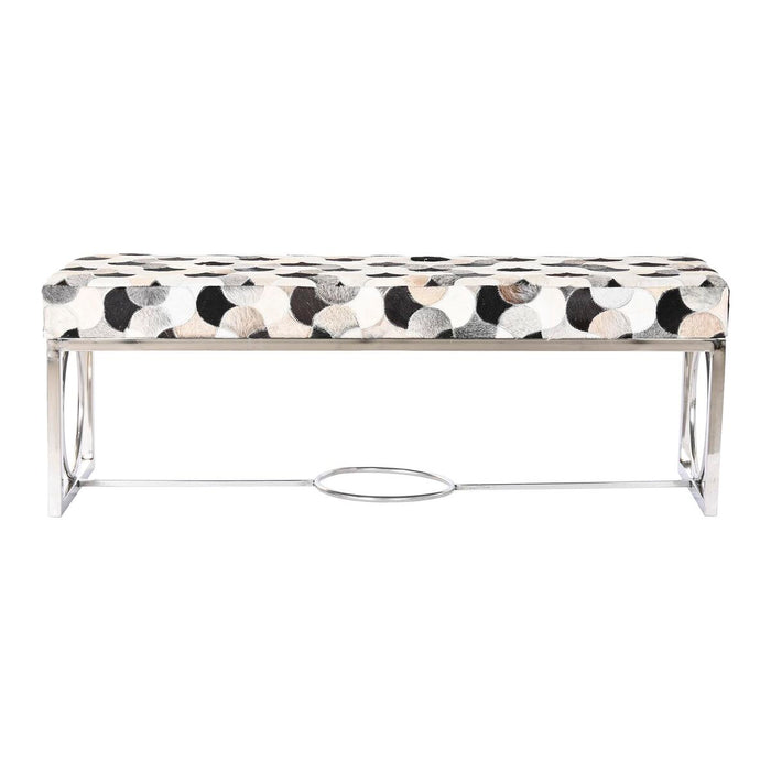 Banchetă DKD Home Decor Alb Maro Negru Argintiu Oțel 122 x 41 x 44 cm