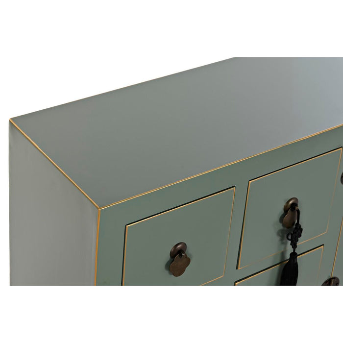 Mobilă TV DKD Home Decor Alb Negru Verde Auriu* Metal Brad Lemn MDF 130 x 26 x 51 cm