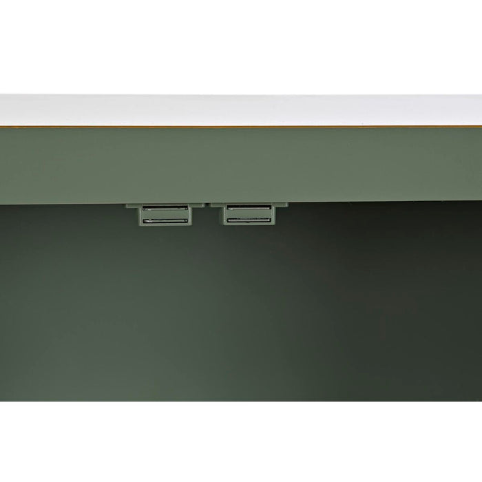 Mobilă TV DKD Home Decor Alb Negru Verde Auriu* Metal Brad Lemn MDF 130 x 26 x 51 cm