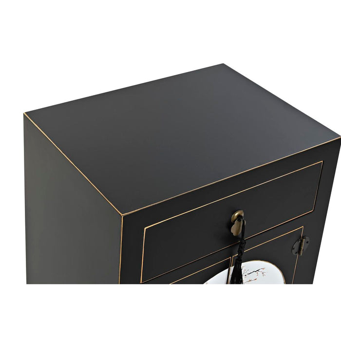 Noptieră DKD Home Decor Alb Negru Auriu* Brad Lemn MDF 45 x 36 x 66 cm
