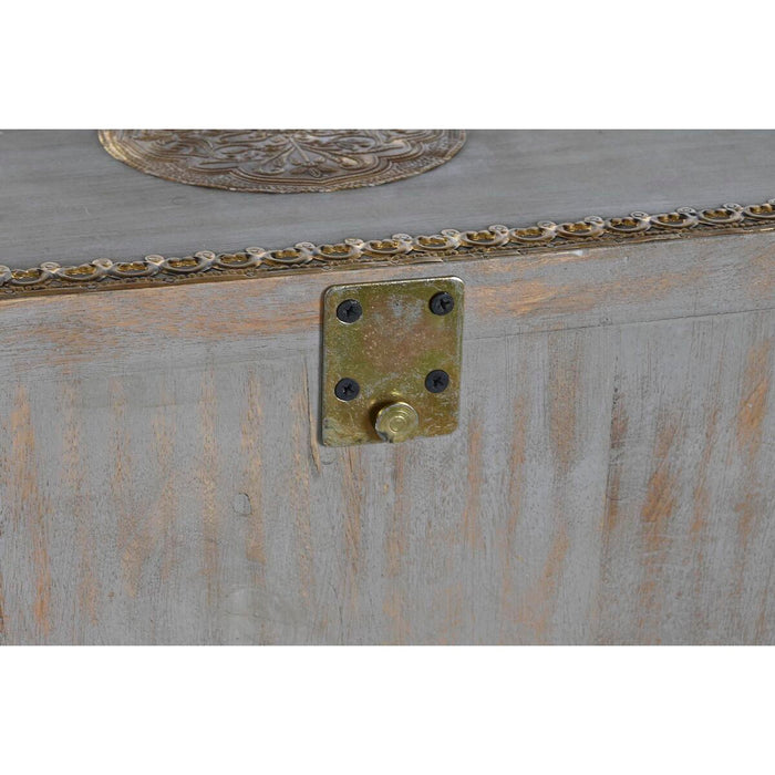 Consolă DKD Home Decor Elefant Alb Gri Auriu* Alamă Lemn de mango 80 x 30 x 96 cm
