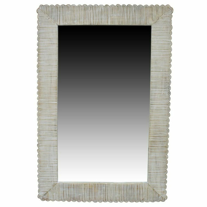Oglindă de perete DKD Home Decor Geam Natural Colonial Lemn de mango murat (63,5 x 3 x 94 cm)