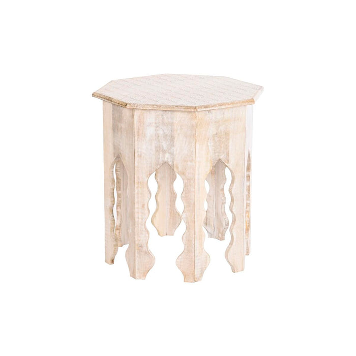 Masa laterală DKD Home Decor 49 x 49 x 53,5 cm Maro Alb Lemn de mango