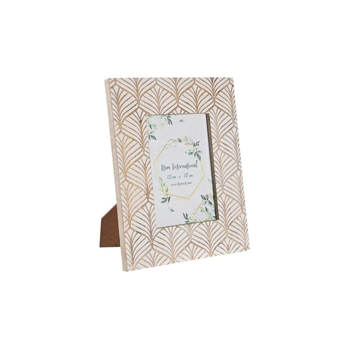 Ramă Foto DKD Home Decor 22,5 x 2 x 28 cm Geam Maro Alb Lemn de mango Urban