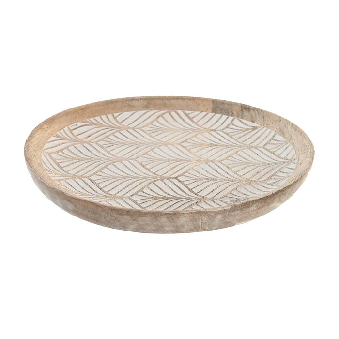 Suporturi pentru depozitarea articolelor din buzunare DKD Home Decor 20,5 x 20,5 x 2,5 cm Natural Lemn de mango Frunza a unei pl