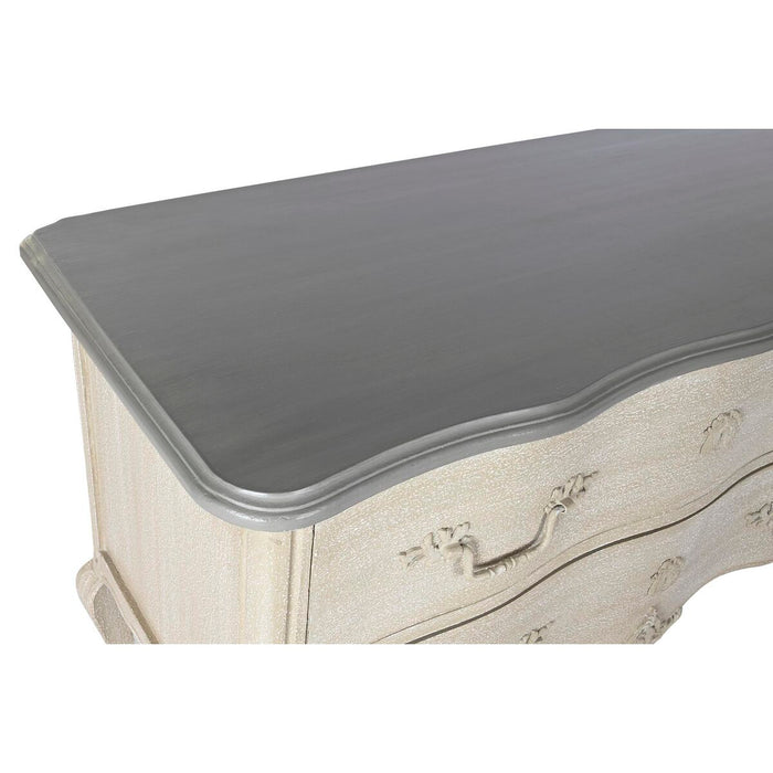 Dulap cu Sertare DKD Home Decor 123 x 50 x 80 cm Bej Gri Gri închis Lemn de mango Lemn MDF Romantic