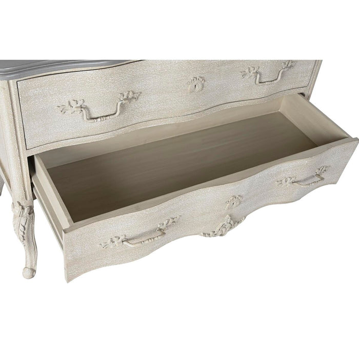 Dulap cu Sertare DKD Home Decor 123 x 50 x 80 cm Bej Gri Gri închis Lemn de mango Lemn MDF Romantic