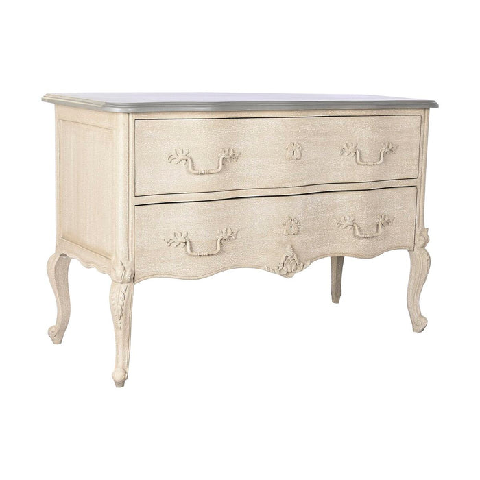 Dulap cu Sertare DKD Home Decor 123 x 50 x 80 cm Bej Gri Gri închis Lemn de mango Lemn MDF Romantic