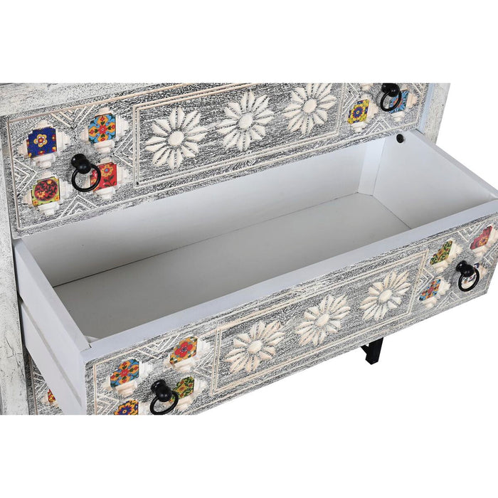Comodă DKD Home Decor Ceramică Gri Alb Lemn de mango (80 x 38 x 80 cm)