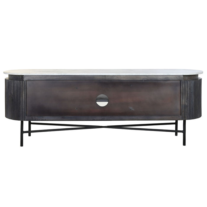 Mobilă TV DKD Home Decor 145 x 40 x 54 cm 150 x 41 x 54 cm Negru Gri Alb Marmură Lemn de mango