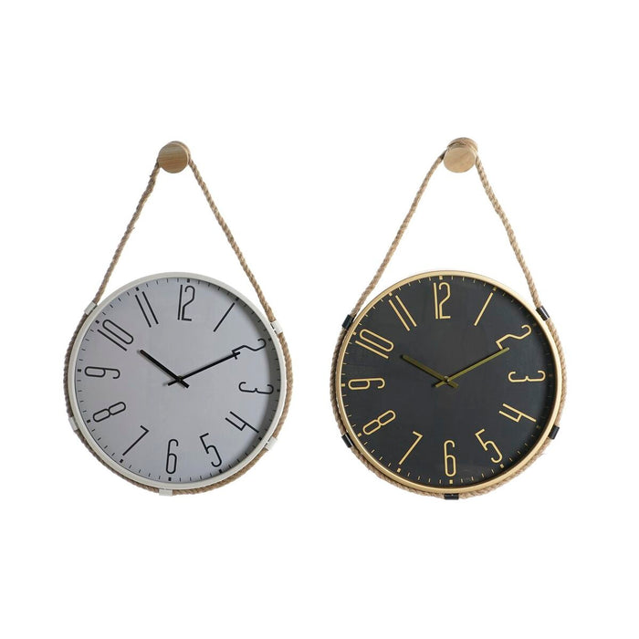 Ceas de Perete DKD Home Decor 40 x 4,5 x 55 cm Въже Fier (2 Unități)