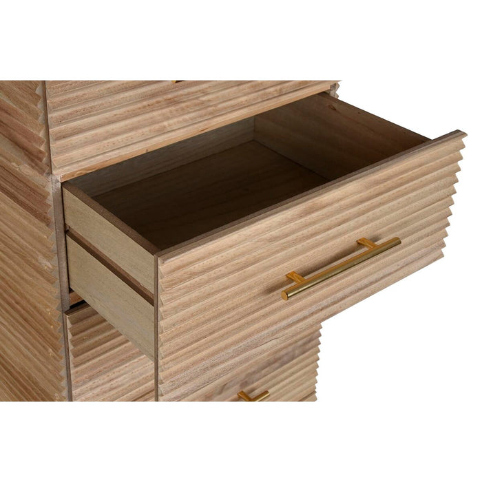 Comodă DKD Home Decor Auriu* Maro Deschis Lemn Lemn de paulownia Lemn MDF Scandi 45 x 40 x 100 cm 42 x 40 x 100 cm
