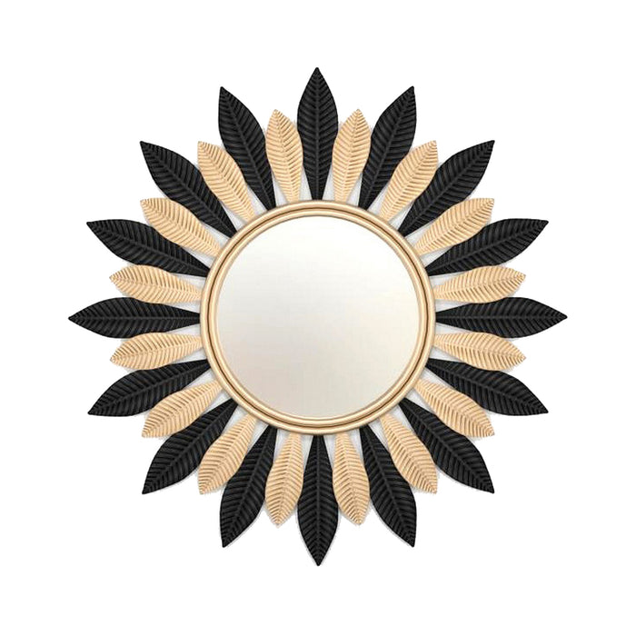 Oglindă de perete DKD Home Decor Geam Negru Auriu* Metal (74 x 2 x 74 cm)