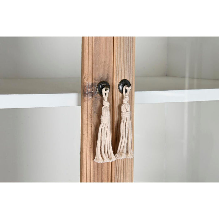 Dulap DKD Home Decor Alb Natural Geam Brad 86 x 40 x 180 cm 80 x 42 x 180 cm