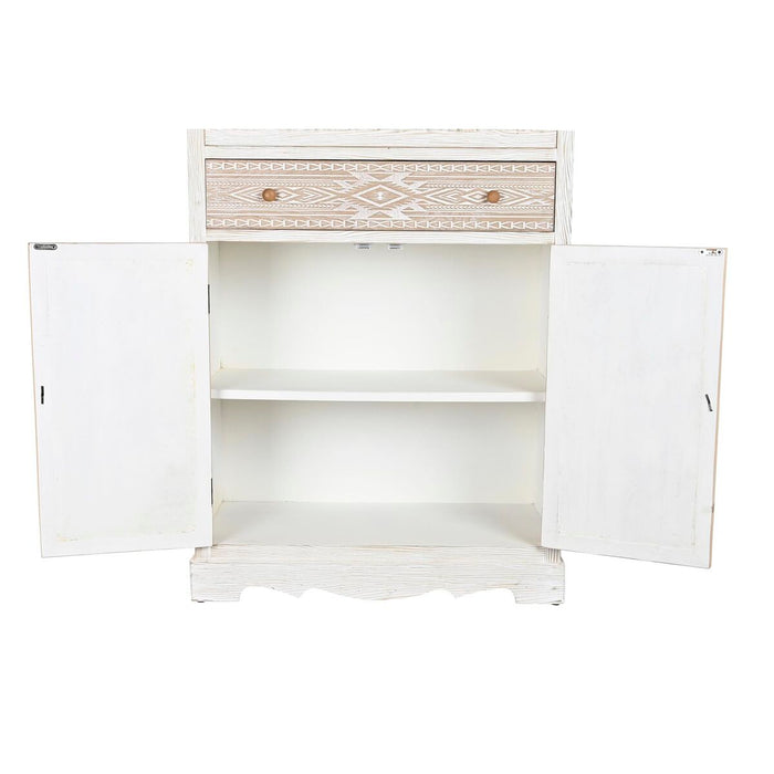 Dulap DKD Home Decor Alb Natural Geam Brad 86 x 40 x 180 cm 80 x 42 x 180 cm