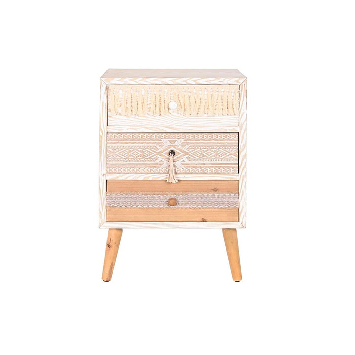 Noptieră DKD Home Decor Brad Bumbac (48 x 35 x 72 cm)