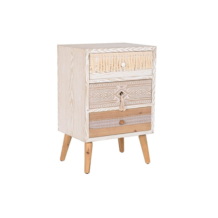 Noptieră DKD Home Decor Brad Bumbac (48 x 35 x 72 cm)