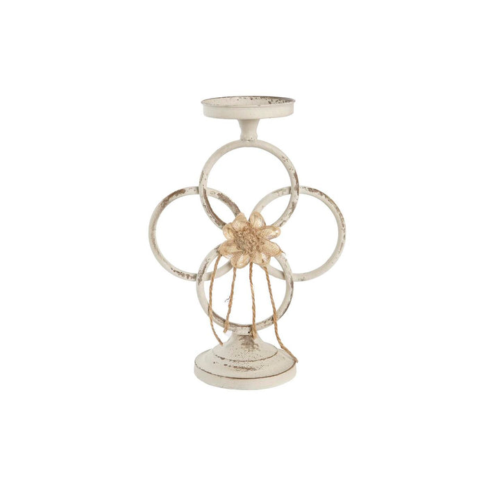 Suport de Lumânări DKD Home Decor 24 x 13 x 34 cm Metal Alb