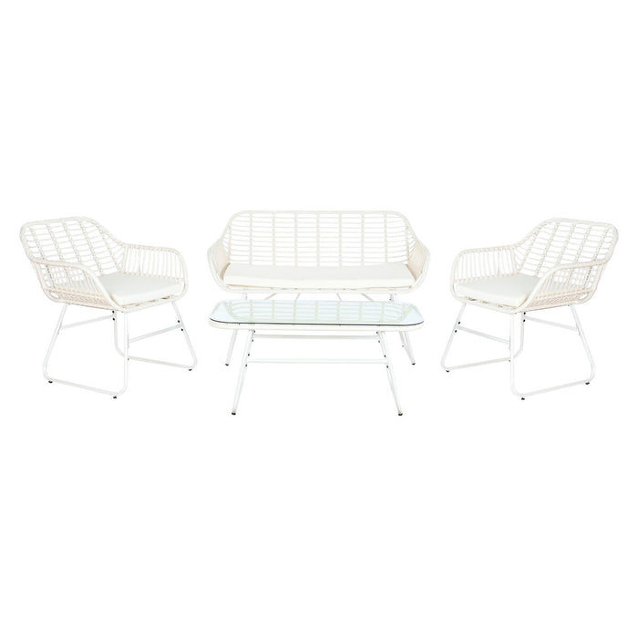 Set de Canapea și Masă DKD Home Decor Metal ratan sintetic 124 x 74 x 84 cm
