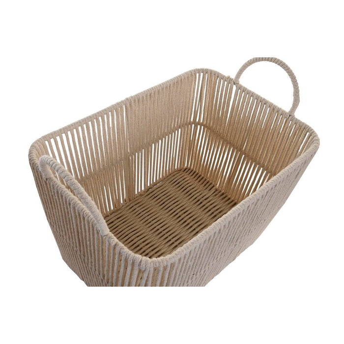 Set de Coșuri DKD Home Decor Bej Metal 39 x 29 x 31 cm 3 Piese