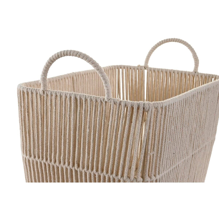 Set de Coșuri DKD Home Decor Bej Metal 39 x 29 x 31 cm 3 Piese