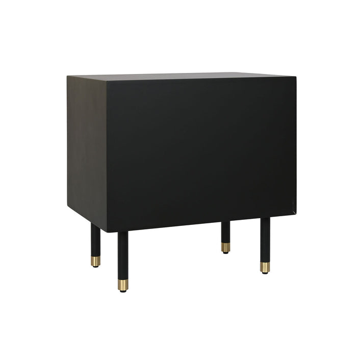 Noptieră DKD Home Decor Negru Alb Os Rășină Lemn MDF (50 x 35 x 50 cm)