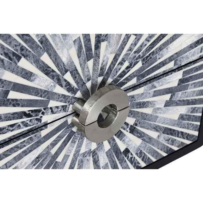 Noptieră DKD Home Decor Negru Gri Os Rășină Lemn MDF (50 x 35 x 51 cm)