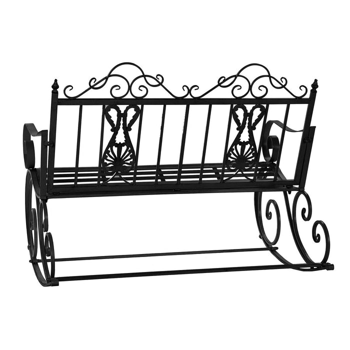 Scaun Balansoar DKD Home Decor Negru Metal 118 x 90 x 92 cm