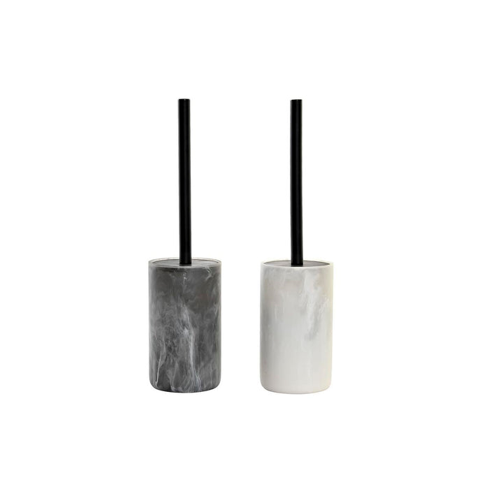 Perie pentru toaletă DKD Home Decor 9,5 x 9,5 x 38 cm Oțel inoxidabil Rășină (2 Unități)