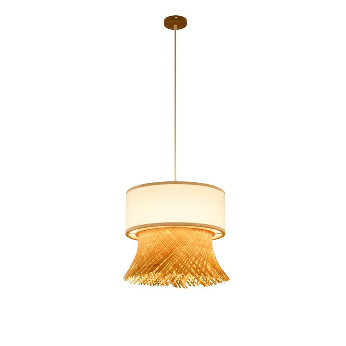 Lustră DKD Home Decor Poliester Bambus (40 x 40 x 39 cm)