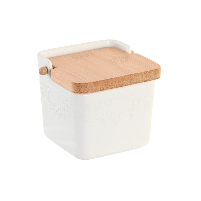 Zaharniță DKD Home Decor 12 x 12 x 11,5 cm Natural Porțelan Alb