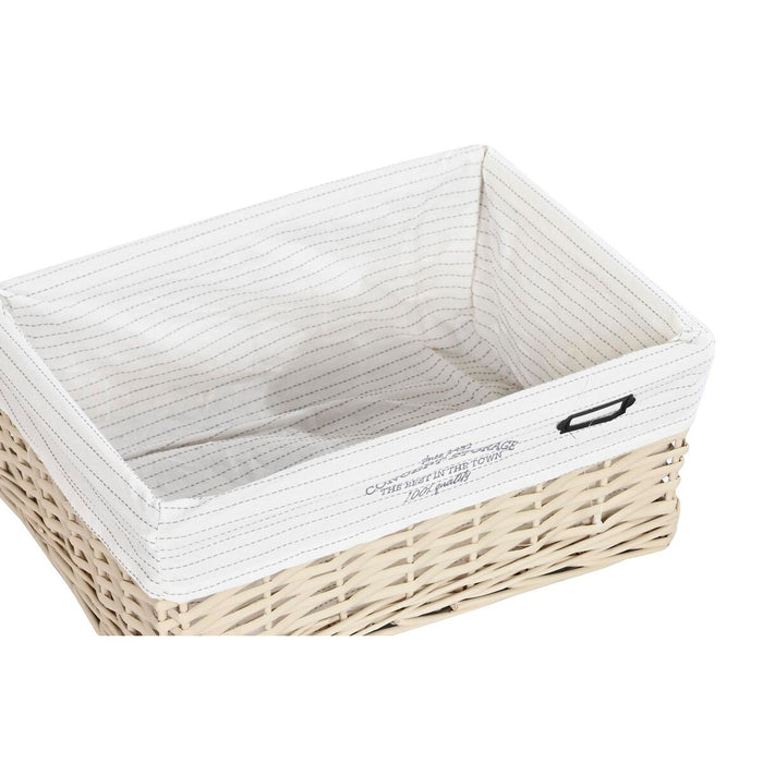 Set de Coșuri DKD Home Decor Bej răchită 44 x 34 x 56 cm (5 Piese)