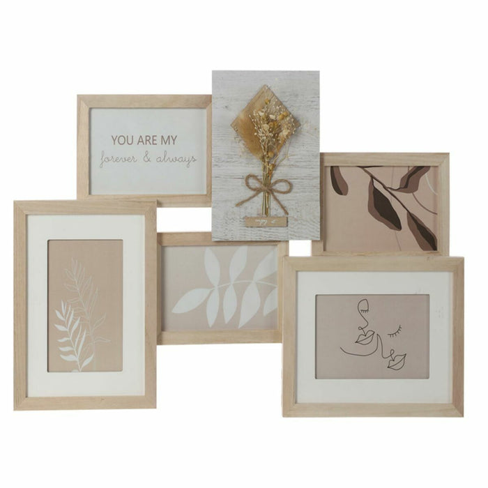 Ramă Foto DKD Home Decor 54 x 2,4 x 36,7 cm Geam Natural Shabby Chic