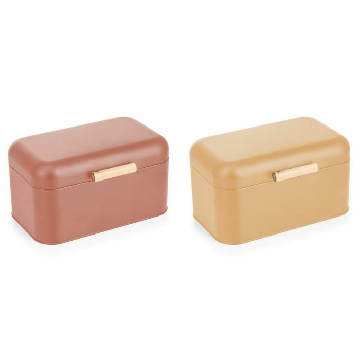 Coș pentru pâine DKD Home Decor 30,50 x 20,7 x 15 cm Metal Teracotă Galben Vintage (2 Unități)