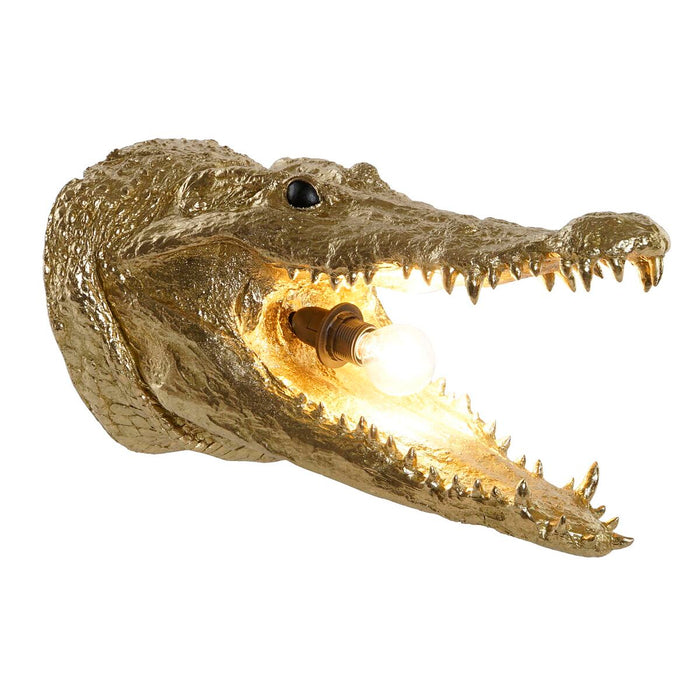 Lampă de Perete DKD Home Decor Auriu* Rășină 25 W 220 V Crocodil 27,5 x 41 x 22 cm