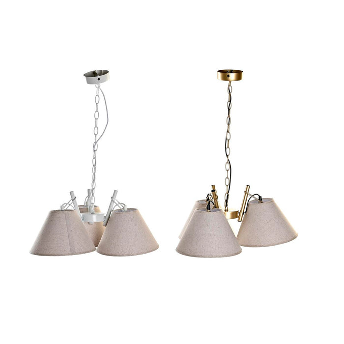 Lustră DKD Home Decor 50 x 46 x 30 cm Auriu* Metal Alb 50 W (2 Unități)