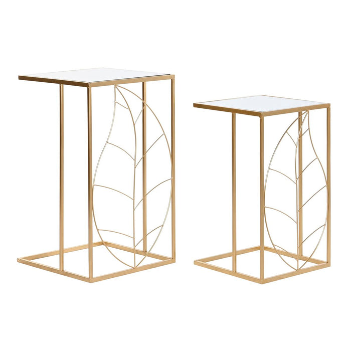Set de 2 mese DKD Home Decor Auriu* 37 x 37 x 65 cm