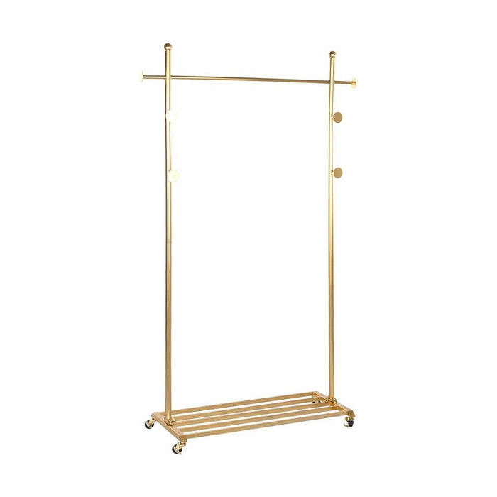Cuier cu Roți DKD Home Decor Auriu* Metal (100 x 35 x 172 cm)