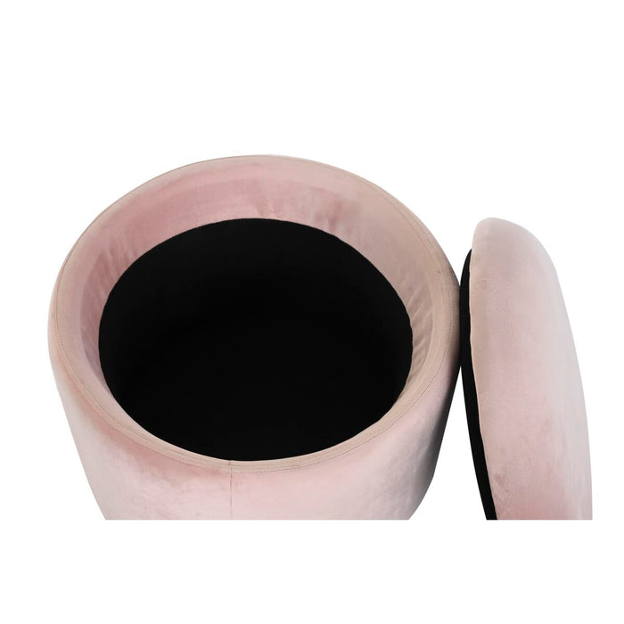 Suport pentru Picioare DKD Home Decor Negru Roz Metal Кадифе 42 x 42 x 42 cm