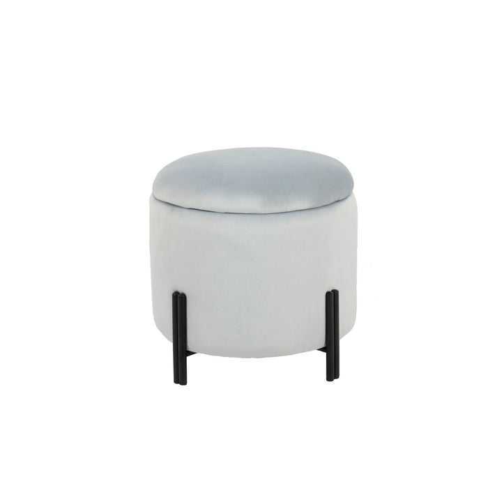 Suport pentru Picioare DKD Home Decor Gri Metal Poliester (42 x 42 x 42 cm)