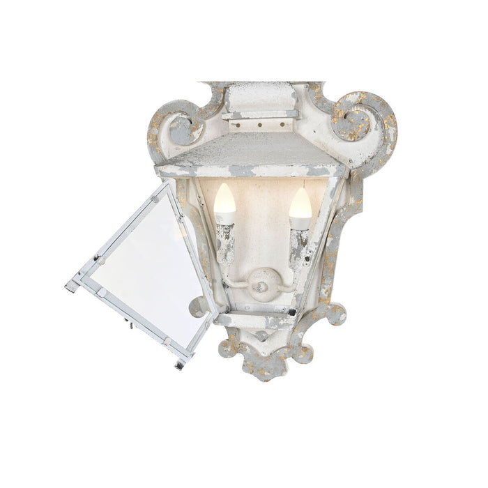 Lampă de Perete DKD Home Decor Geam Metal Alb Neoclasic (43 x 16,5 x 68 cm)