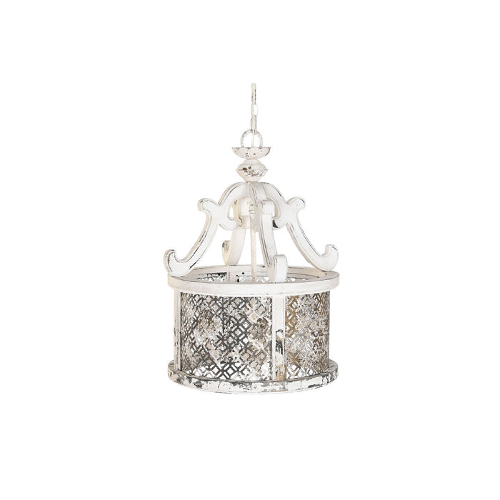 Lustră DKD Home Decor Alb Metal Brad 40 W Vintage Finisaj învechit 220 V 46 x 46 x 62 cm