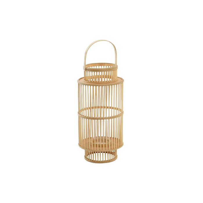 Suport de Lumânări DKD Home Decor Geam Bambus (26 x 26 x 69 cm)