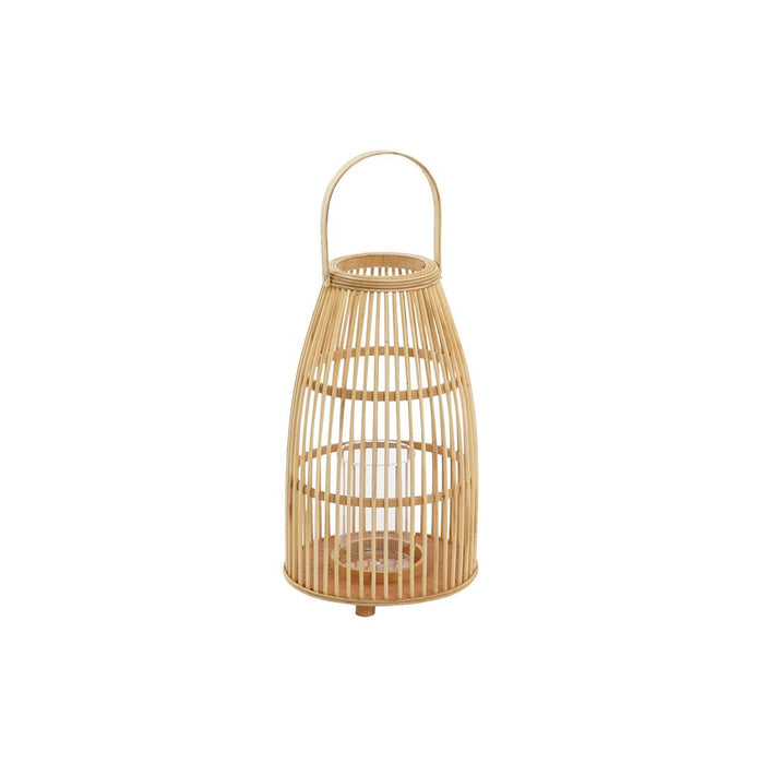 Suport de Lumânări DKD Home Decor Geam Bambus (25 x 25 x 56 cm)