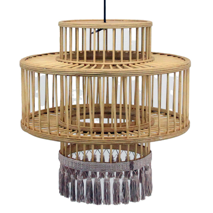 Lustră DKD Home Decor Maro Bej 50 W Franjuri Urban 220 V 45 x 45 x 46 cm