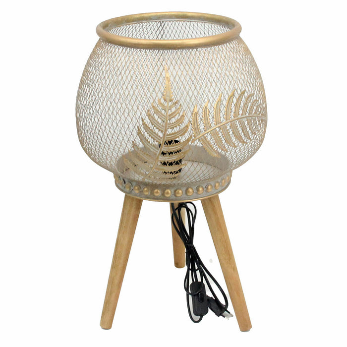 Lampă de masă DKD Home Decor Auriu* Metal Lemn (33 x 33 x 51 cm)