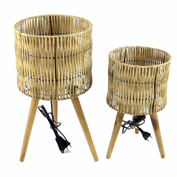 Lampă de masă DKD Home Decor 30 x 30 x 73 cm Maro 220 V 50 W Pin (2 Unități)