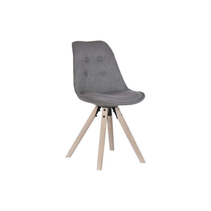 Scaun de Sufragerie DKD Home Decor Poliester Gri închis Dub (48 x 44 x 84 cm)