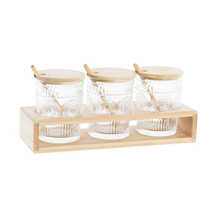 Zaharniță DKD Home Decor 28 x 10 x 13,5 cm Geam Natural Transparent 300 ml Sticlă borosilicată